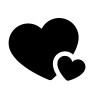 Deux petits cœurs noirs